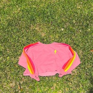 Aviator Nation Pink/ petal  5 stripe bolt sweatshirt